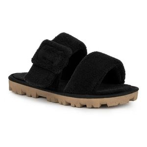 Olivia Miller "Amantea" Fuzzy Slide Flat Sandals